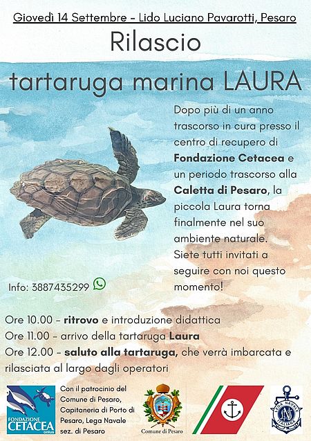 locandina Rilascio Tartaruga marina "Laura"