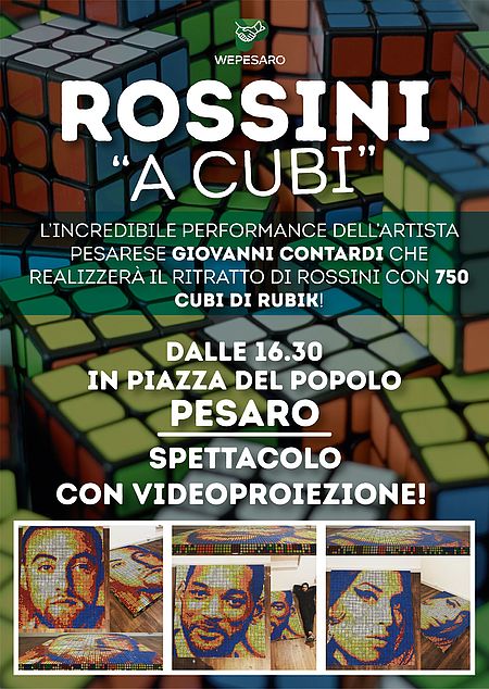 Rossini 'a cubi', sabato 26 gennaio, piazza del popolo, ore 16.30