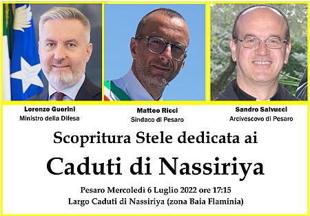 Il ministro Guerini a Pesaro domani, insieme al sindaco Ricci e all'arcivescovo Salvucci