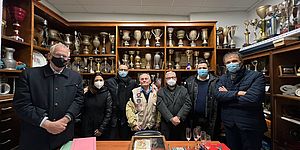 Ricci, Della Dora, Ricciardi, Angeloni, Paccapelo, Campanelli, Perugini nella stanza/museo di Campanelli