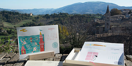 Fotografia del calendario e di un panorama