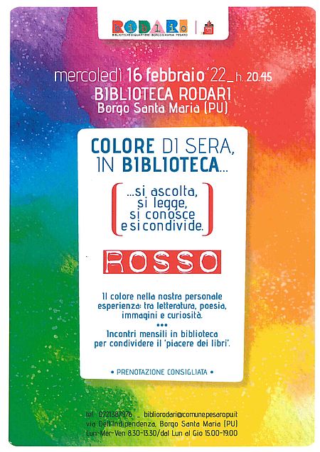 Colore di sera, in Biblioteca