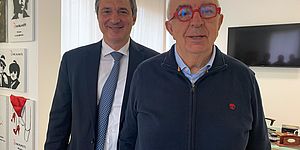 Franco Macor, direttore funzione Ambiente Marche Multiservizi ed Enzo Belloni, assessore all'Operatività del Comune di Pesaro