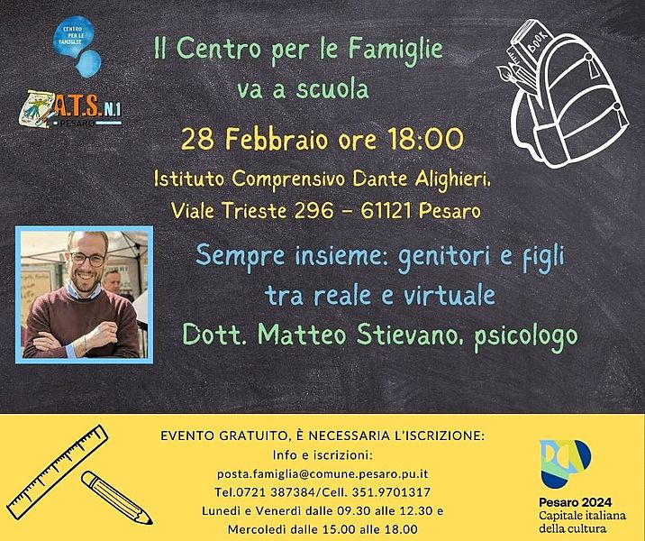 Comune di Pesaro Il Centro per le Famiglie va a scuola